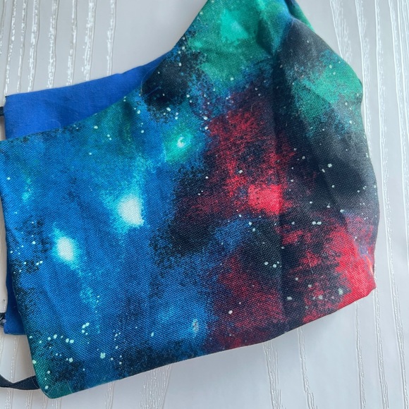 Blue Galaxy Print Light weight Adjustable Mask, Vibrant Print Masks - Picture 3 of 3